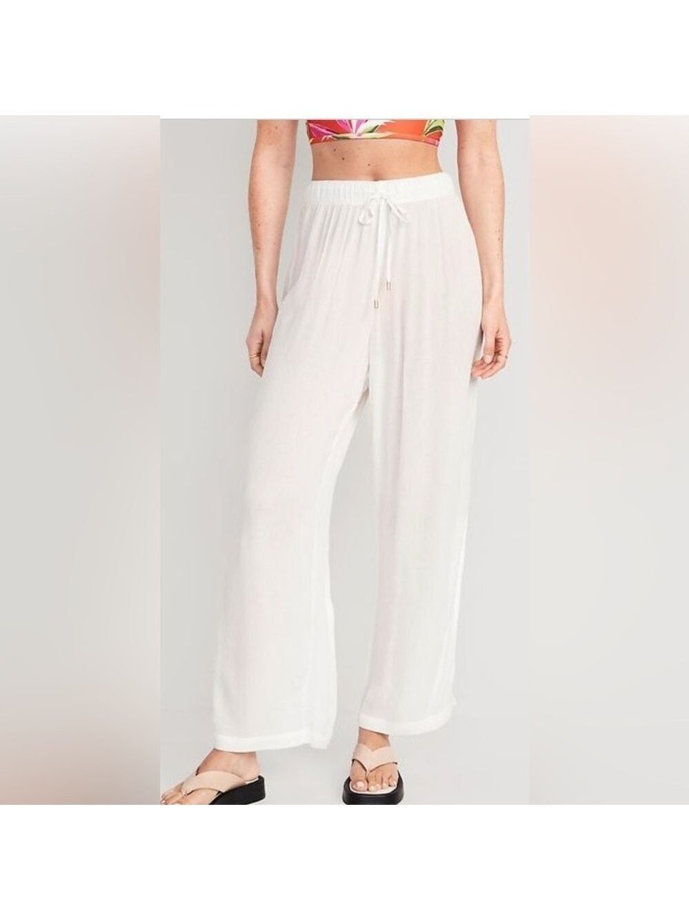 Old Navy Gauzy Beachy Vacation Swim Cover Up Breezy Pull-On Pants XL NWOT